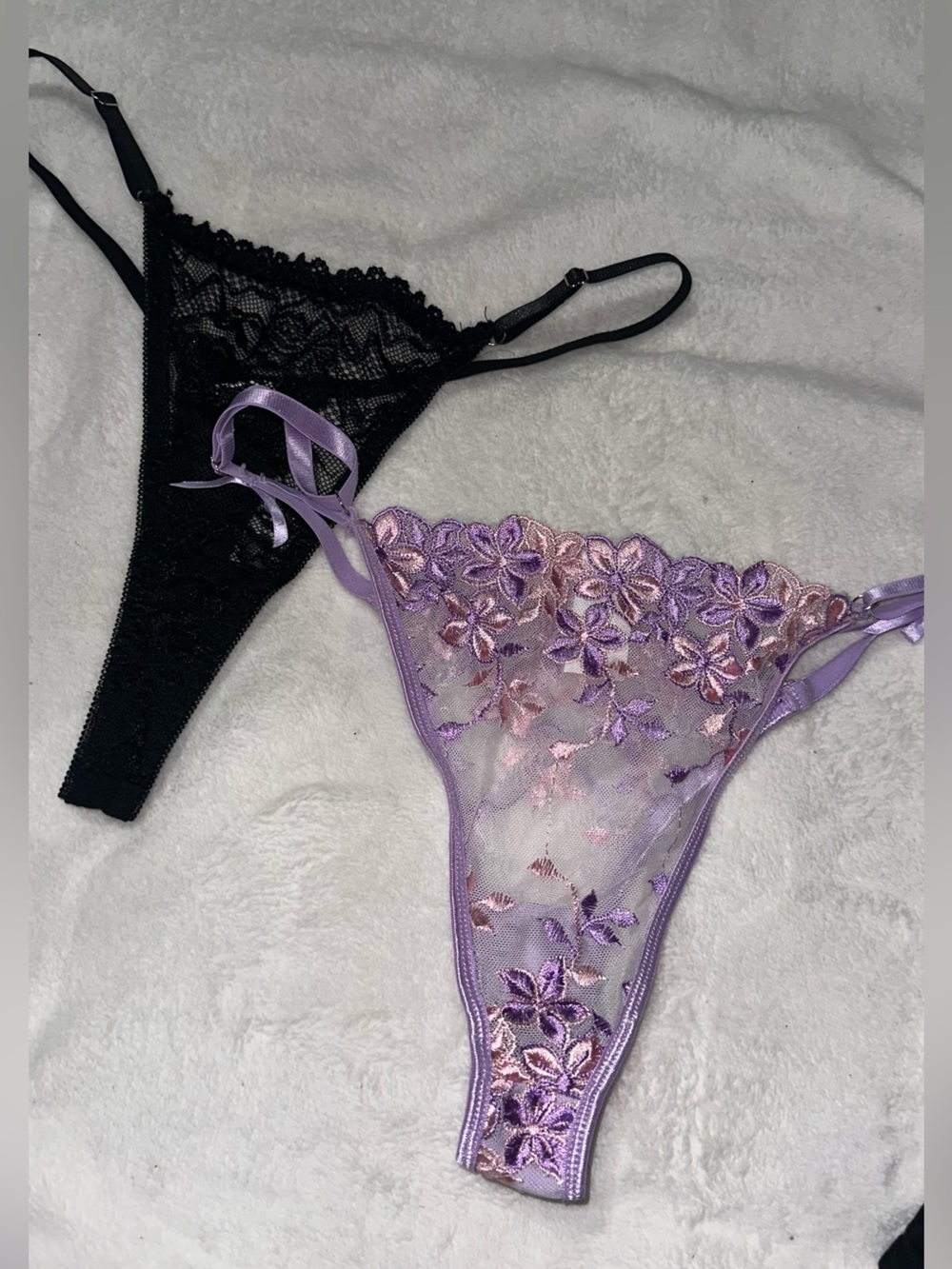 Sheer Floral Lace Bralette - Lavender Pink